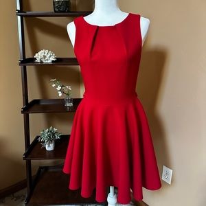 1950s style short red dress